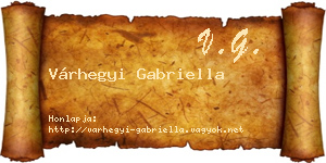 Várhegyi Gabriella névjegykártya